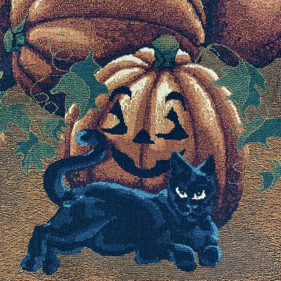 Sugar Street Weavers Pumpkins Cats Halloween Sweater One Size Made in USA - Picture 12 of 16